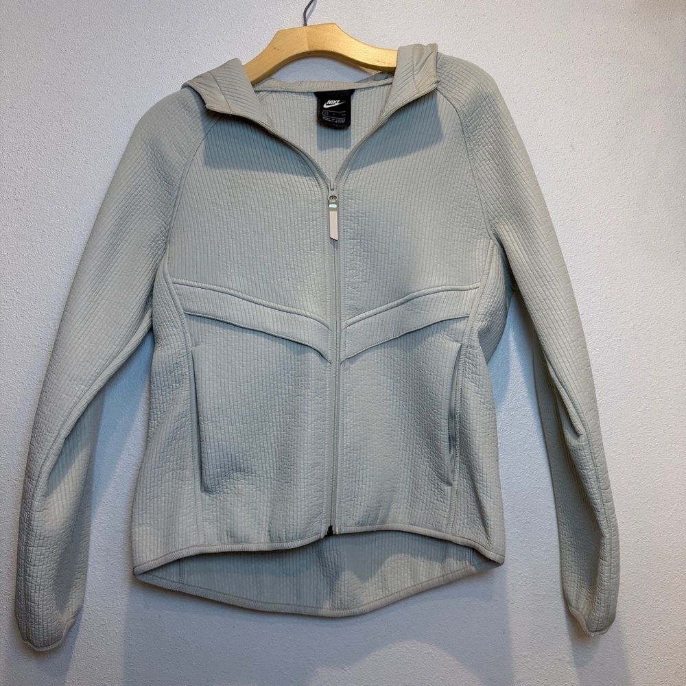 Nike Beige Textured Zip-Up Jacket Size Small